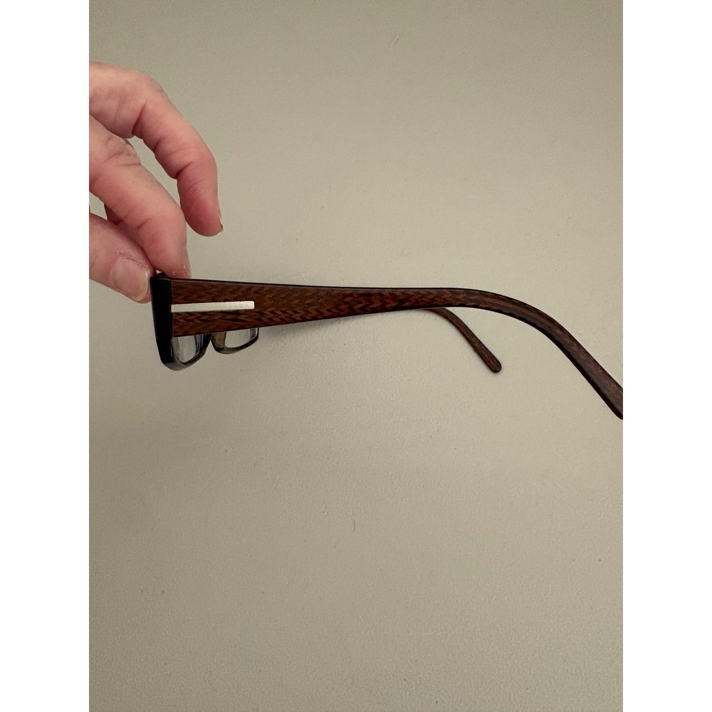 Prada Eyeglasses Frames Only Rectangular Brown Vp… - image 7